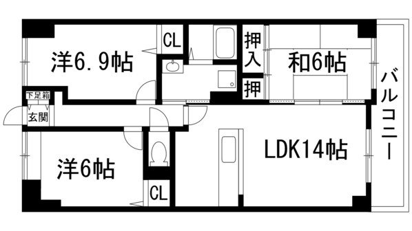 センチュリーコート宝塚弐番館の物件間取画像